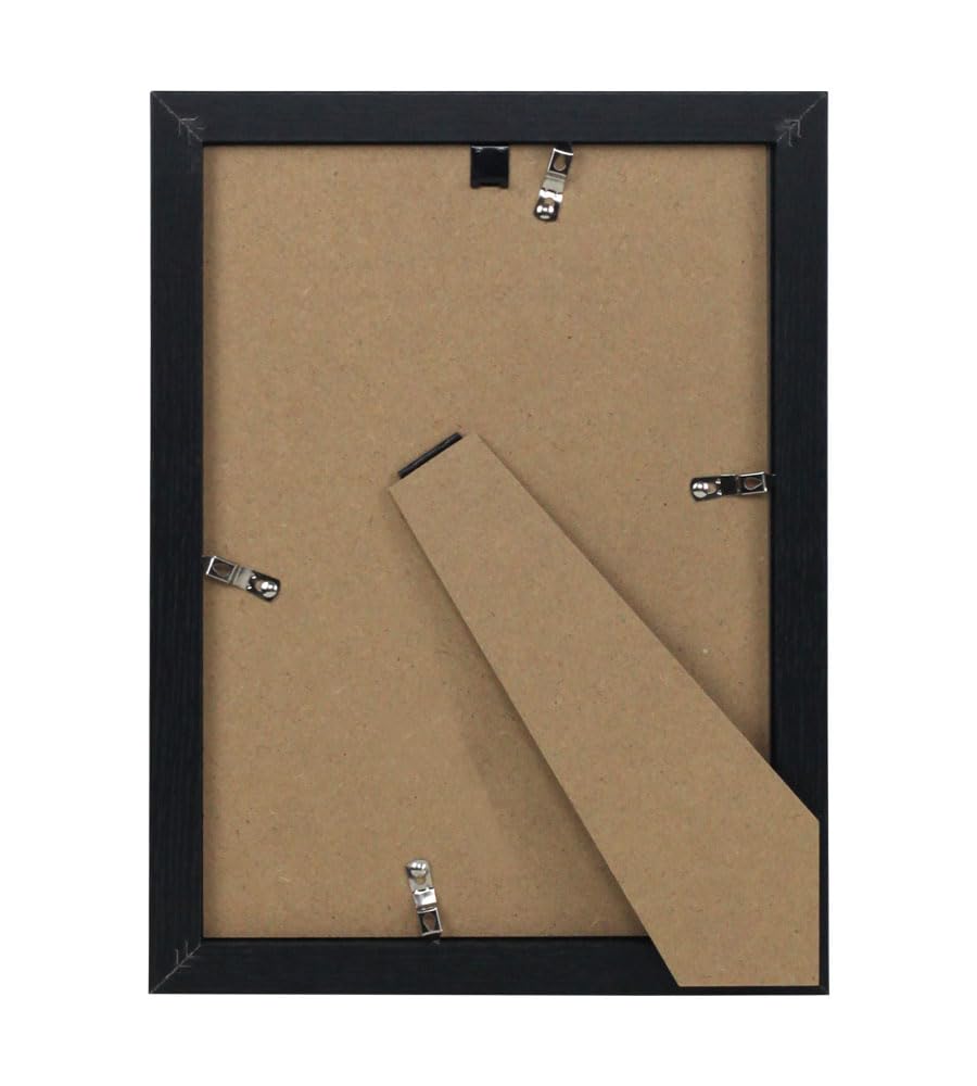 KM FOTO Holzrahmen 30x30cm Schwarz - MDF Bilderrahmen Mit Kunststoffglas