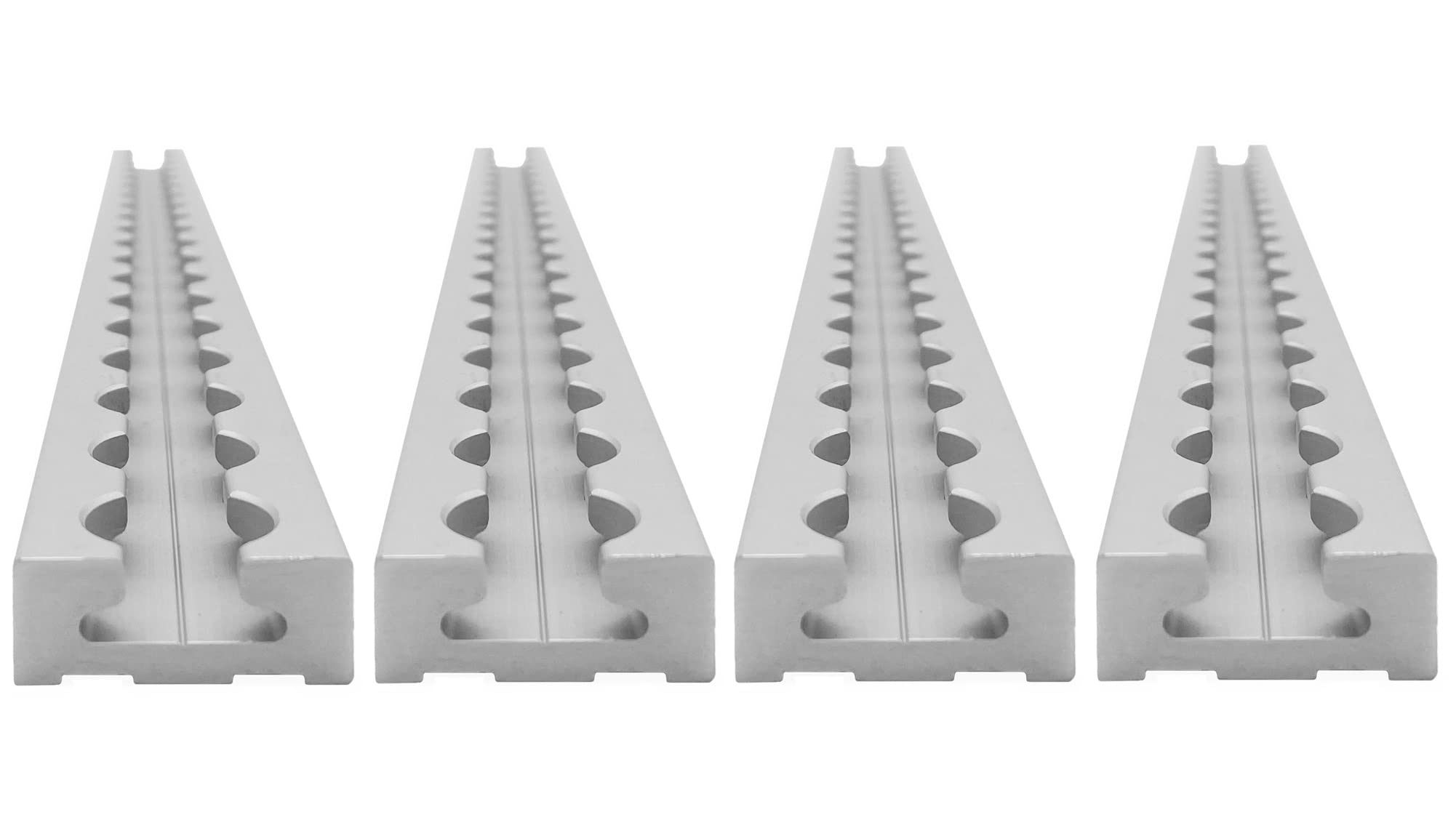 Airlineschiene eckig: 34 x 13 mm, 2.000 mm, 4er Set | Zurrschiene | 200 cm | kompatibel mit Fittingen | Silber eloxiert | für Transporter, Wohnwagen, Sprinter UVM. | Aluminium | 2 m