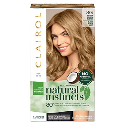 Clairol Natural Instincts Semi-Permanent, 8G Medium Golden Blonde, Sunflower, 1 Count