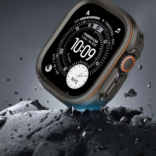 Suphart メタルカバー互換性がありますアップルウォッチUltra 3/2/1 ケース49mm, 頑丈保護的バンパーカバーに対して, ンス裏表紙付き, Apple Watch Ultra 49mmに対応 (グラファイト)