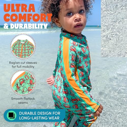 SwimZip UPF 50+ Boys Long Sleeve Sunsuit (Multiple Colors)