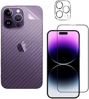 Película de Vidro Temperado 3D + Película Skin Traseira Carbono + Película de Câmera Para iPhone 14 Pro Max - (Hard Glass Store)
