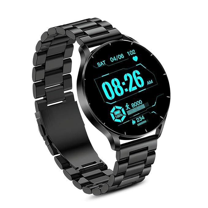 Newly Launched Metal Chain Active 2 Max Bluetooth Calling Smartwatch 1.3" Amoled Display 360 * 360 High Resolution 4.2 BT & 100+ Sports Mode IP68, Tracking, AI Voice Assistant Black-picture-16