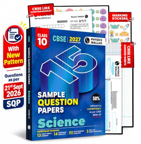 PW CBSE 15 Sample Question Papers Class 10 Science For 2027 Board Exam (New Pattern) | CBSE Like Question Booklet and Answer Sheets, Marking Stickers, Mind Maps, Most Probable Questions