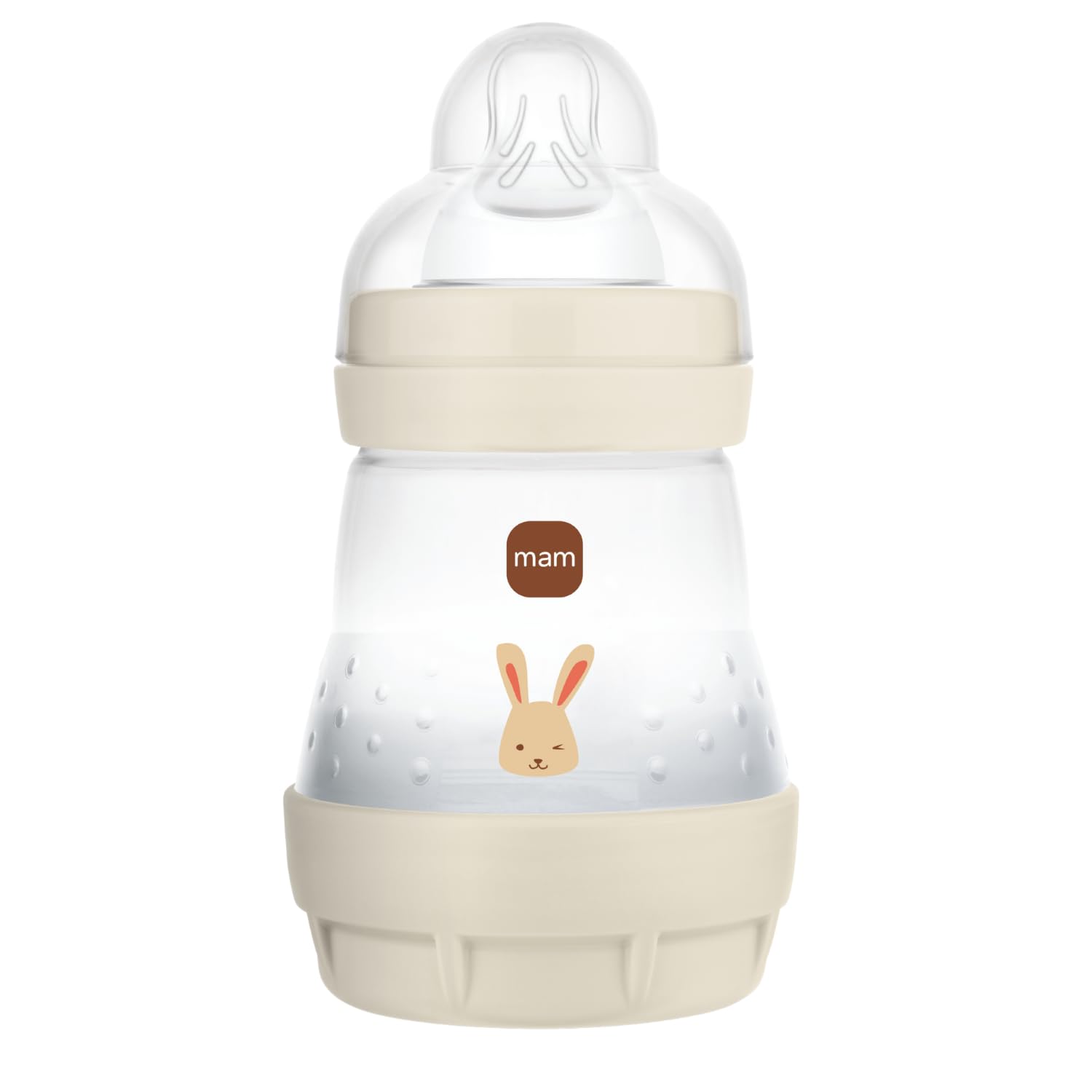 MAM | Biberon Easy Start Anti-​Colique 0+ mois débit lent (160 ml) Sable – Biberon pour réduire les coliques et l'inconfort de bébé – Biberon bébé compatible avec l'allaitement maternel