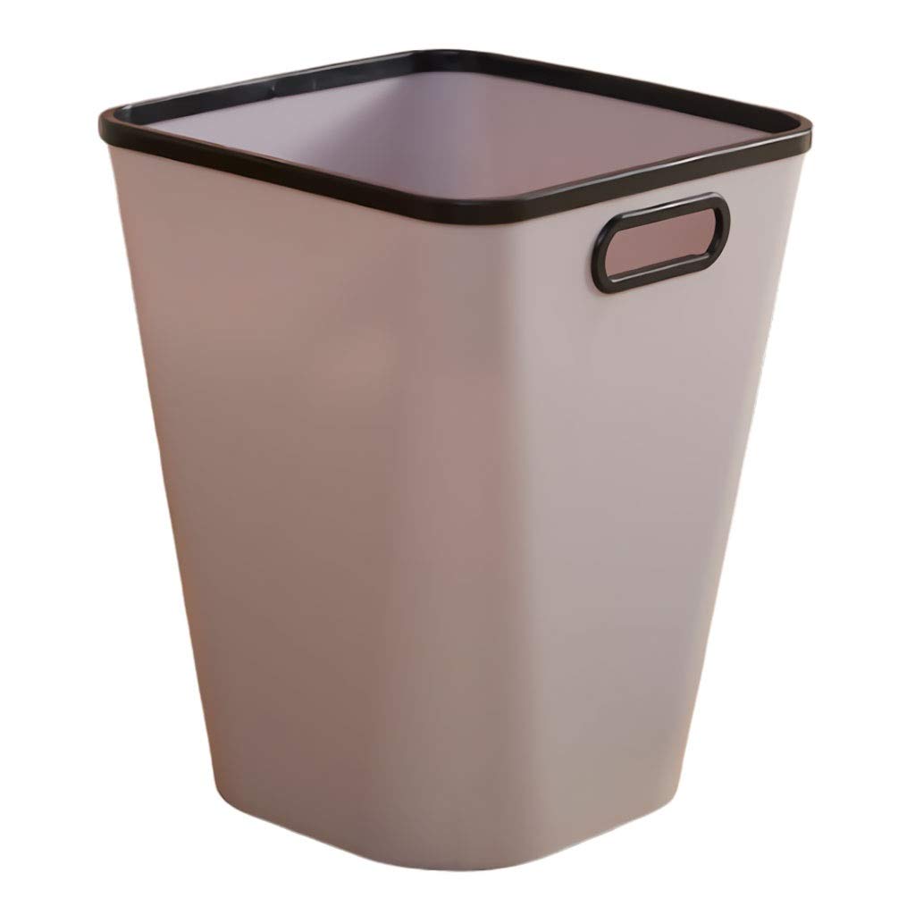 Cubo de Basura Contenedor de plástico con asas, Contenedor de oficina delgado de plástico durable, Caja de almacenamiento práctica for baño, cocina o despensa, 16L Bote de Basura Baño ( Color : B )