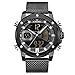 Produktbild NAVIFORCE Analoge Digitale Edelstahl-Armbanduhr für Herren, Alarm, Chronograph, Timer, Dual Time Display NF9172 (Schwarz)