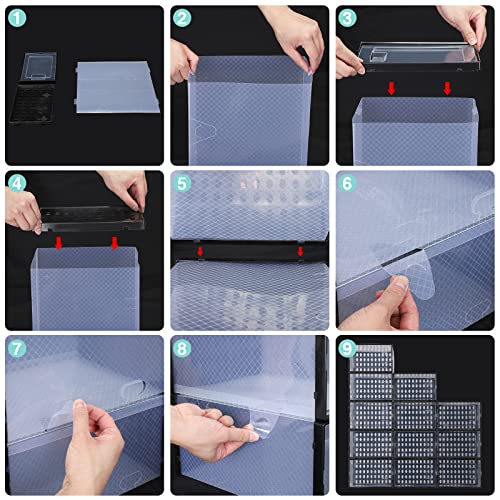 Suptsifira Shoe Storage Box, 12 Packs Shoe Boxes Clear Plastic Stackable,Shoes Sneaker Container Storage Box, Xl Shoe Boxes With Lids For Closet, Storage And Display(Dark) #TOP6