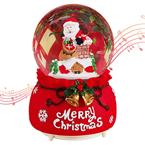 Linterna de Navidad Bola de Agua Papá Noel Música Linterna de Bola de Agua Linterna de Navidad Agua giratoria Linterna de Bola de Nieve Intermitente para Regalos y decoración del hogar