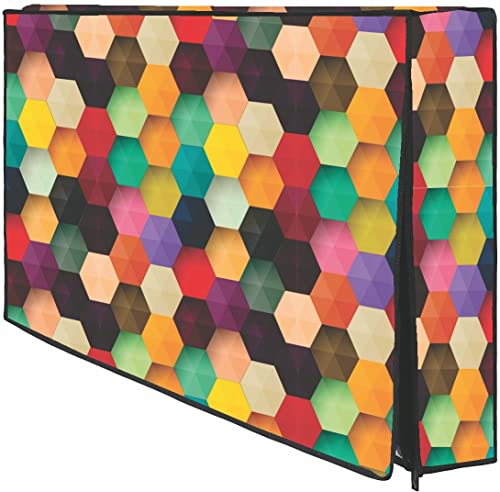Image of WACKY 32 Inch Smart LED TV Cover PVC Waterproof Printed With Transparent Polythene Layer Compatible for Sony, Mi, Kodak Smart LED TV