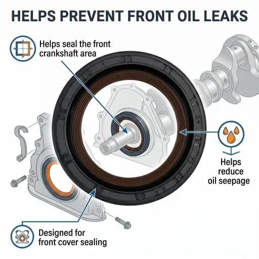 Engine Front Crankshaft Seal Timing Cover Seal 12585673 12550565 12615300 for Chevy GMC Cadillac Buick 5.3L 6.0L