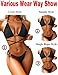 HISAGUHE Women Breathable Various Wear Way Bikini Set Two Piece Swimsuit Fashion Metal Ring Bathing Suit Swimwear(Black,M)