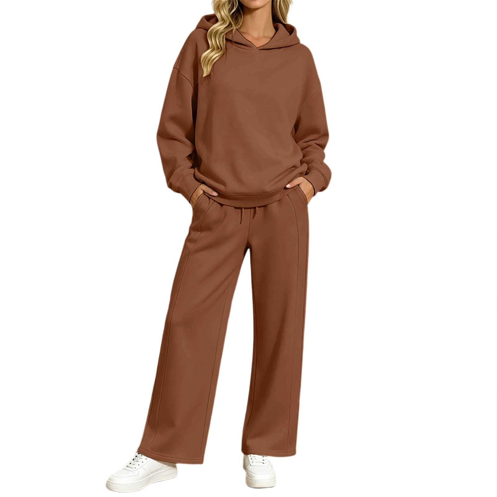 Generisch Survêtement pour femme à capuche et pantalon ample