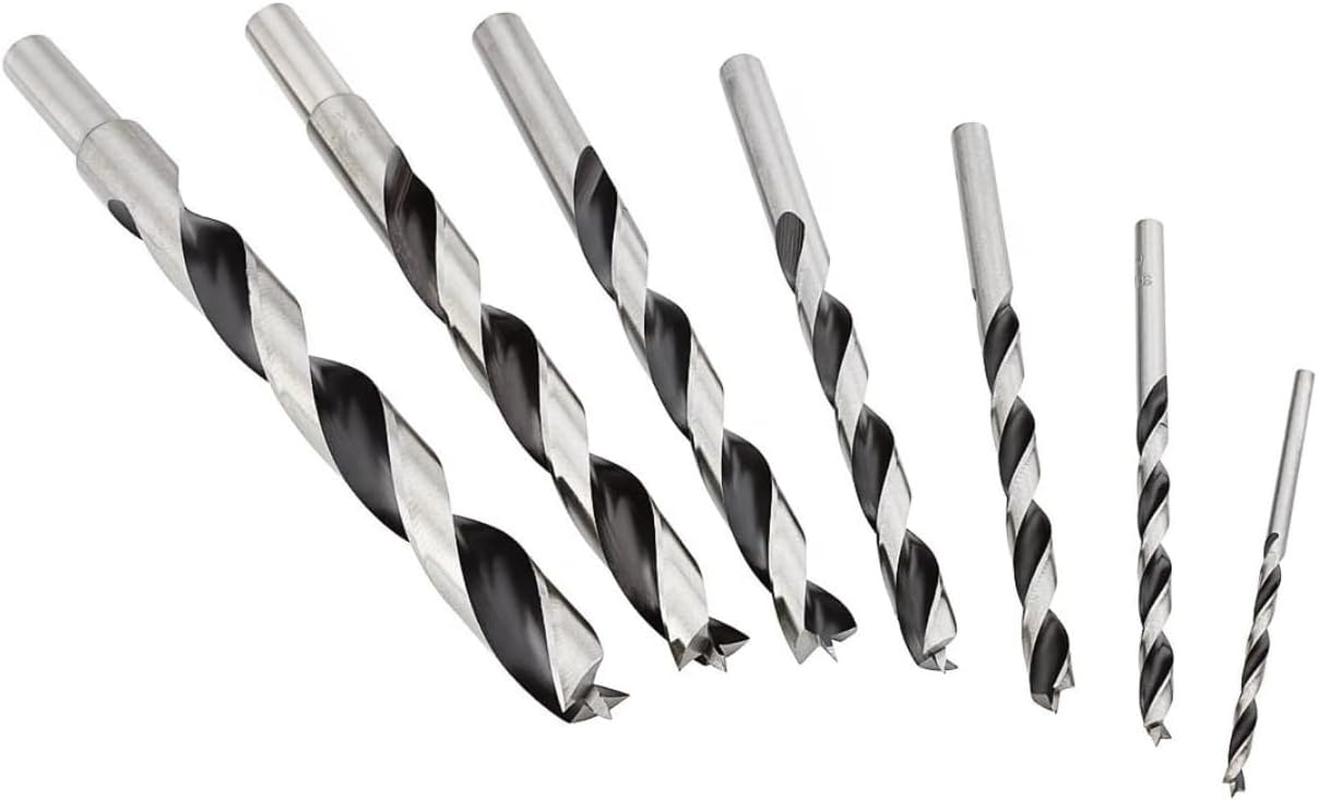 Fsf-320791 Brad Pt. Drill Bit 7Piece Set Chrome Vanadium Includes 1/8, 3/16, 1/4, 5/16, 3/8, 7/16 & 1/2" (01200007K01)