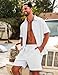 LecGee All White Outfit For Men Casual Shirts Outfits 2Pc Summer Shirt With Shorts For Men Outdoors Suit(White,X-Large)