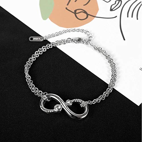 Infinity Love Bracelet For Girls Women Stainless Steel Cubic Zirconia Heart Charm Bangle Adjustable #TOP3