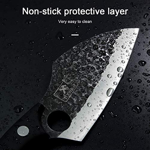 Sawkit Boning Knife,Meat Cleaver Knife Hand Forged Boning Knife Chef's Knife Butcher Knives High Carbon Steel Fillet Knife Vegetable Chef Knives With Leather Sheath For Kitchen, Camping, Bbq #TOP2