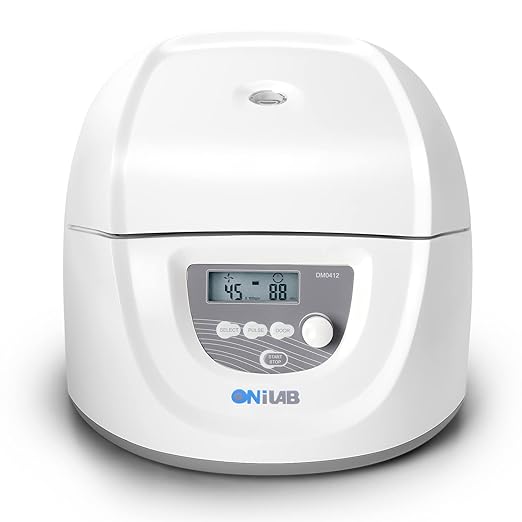 ONiLAB Lab benchtop Centrifuge Machine 8x15mL, 12x10mL/7mL/1.5-5ml, Digital Desktop Lab Centrifuge, Timer 30sec-99min, Speed 300-4500rpm(Max. 2490xg)