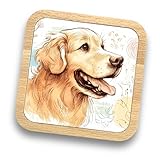 sottobicchiere in legno, idea regalo golden retriever, oltre 20 razze disponibili! - regalo per cane, papà, cane mamma, amanti, proprietari, camminatori, toelettatori, regalo ideale a tema cane per