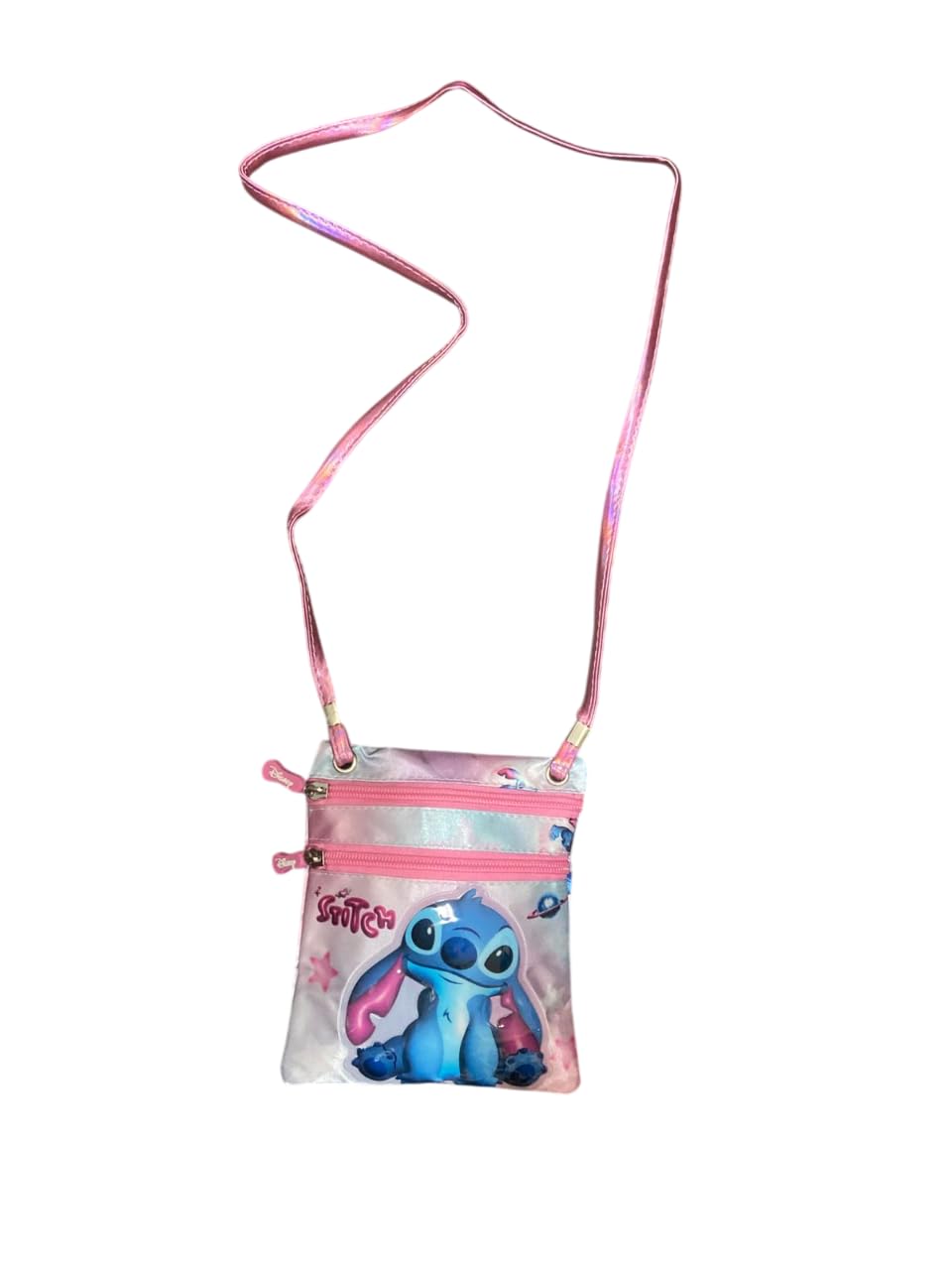 Disney Lilo and Stitch Cosmic-Action Vertical Crossbody Bag, Pink, 15 x 17 cm