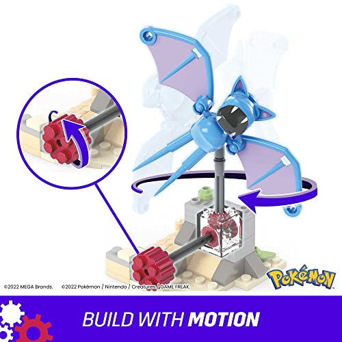 MEGA Pokémon Action Figure Building Toys, Zubat's Midnight Flight with 61 Pieces and Flying Motion, 1 Poseable Character - Image 4