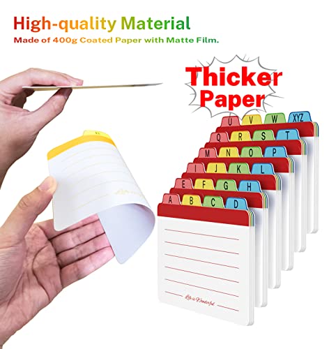 Neando 4 X 6 Inches Index Card Dividers, Alphabetical Tabbed Index Cards Guides, Colored Note Cards, File And Recipe Guides With Alphabetical Tabs, Assorted Colors, 24 Counts, A-Z Guide #TOP1