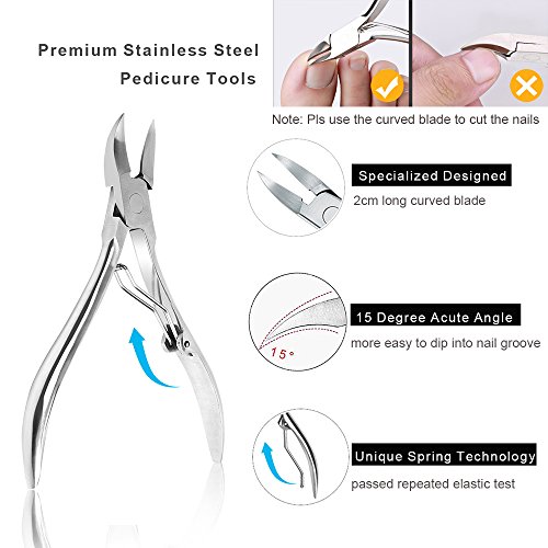 Bcabo Upgraded 8Pcs/Set Ingrown Toenail Tools Kit, Premium Nail Treatment Foot Tool, Ingrown Toenail Removal Correction Clippers, Surgery Grade Ingrown Toe Nail File Lifter, Professional Pedicure Tool #TOP1