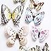 WandSticker4U®- 24er hochwertige 3D SCHMETTERLINGE mit Doppelflügel & Magnet WEIß I Schmetterling Deko für die Wand Kühlschrank Fenster Hochzeit Party Dekoration Wohnzimmer Kinder-zimmer