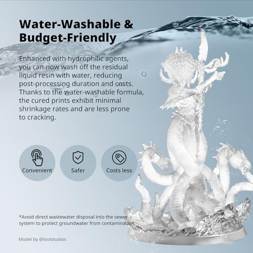 Image of ANYCUBIC Water Washable ABS-Like Resin 3.0 Bundle, 3D Printer Resin, High Toughness and High Precision, Easy to Post-Process, Low Odor, Wide Compatibility for All LCD 3D Printers (Clear, 4kg)