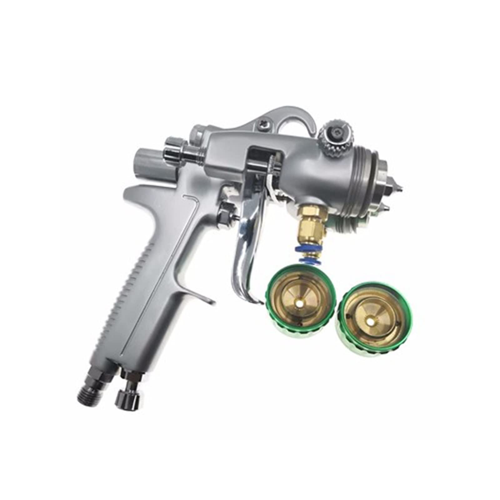 Pistolet do malowania, Pistolet Natryskowy Z Podwójną Dyszą 1,3 Mm Nano Chrome Podwójna Głowica Natryskiwanie Farby Pod Ciśnieniem do mebli, szafek, płotów, ścian, drzwi