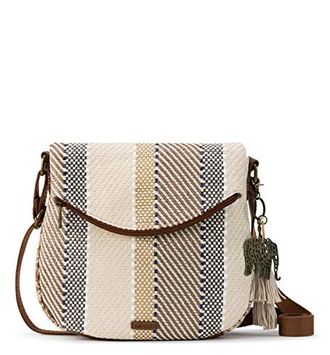 Sakroots Foldover Crossbody in Woven Fabric with Adjustable Strap, Tobacco Batik Woven