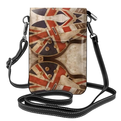Sac à rabat drapeau britannique en microfibre PU pour voyage et téléphone
