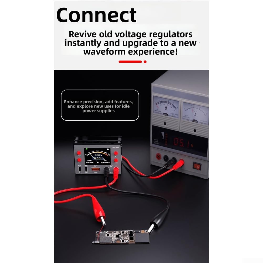 i2c C09mini - Amperímetro digital medidor de corriente, pequeño amperímetro digital para aplicaciones de monitoreo y medición de corriente (paquete 3)
