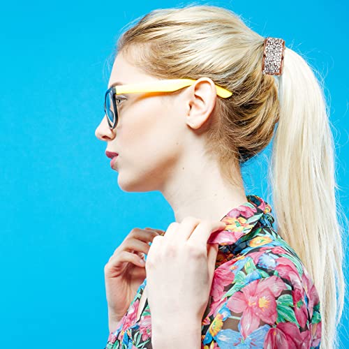 8 Pieces Rhinestone Ponytail Holder Elastic Hair Tie Band Gothic Hair Accessories For Women Girls Metal Ponytail Cuff Ponytail Wrap Rhinestone Hair Cuffs For Hair (Rose Gold, Silver) #TOP4