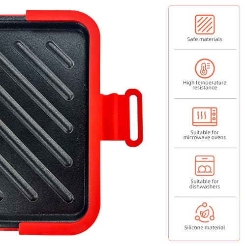 Sandwichpress,Antiaanbak Hittebestendig Draagbaar Kookapparaat - Magnetron Kaas Toaster Toastie Press Pan,Voor Quesadilla Snacks Voedselbereiding Thuis Appartement Studentenkamer Keuken - Image 9