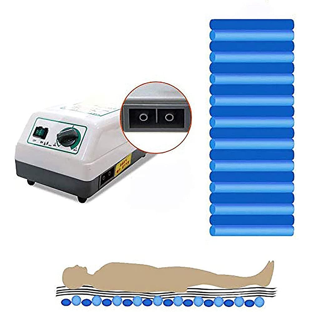 Colchón de Aire a presión para úlceras por presión, con sobrecolchón con Orificio y Almohadilla para Cama de Hospital, prevención de úlceras y Tratamiento para postración con Bomba
