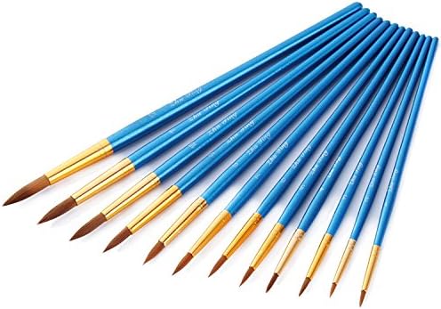 12-teiliges Künstlerpinsel Set Schwarz - Nylonhaarpinsel Für Öl, Aquarell & Acryl