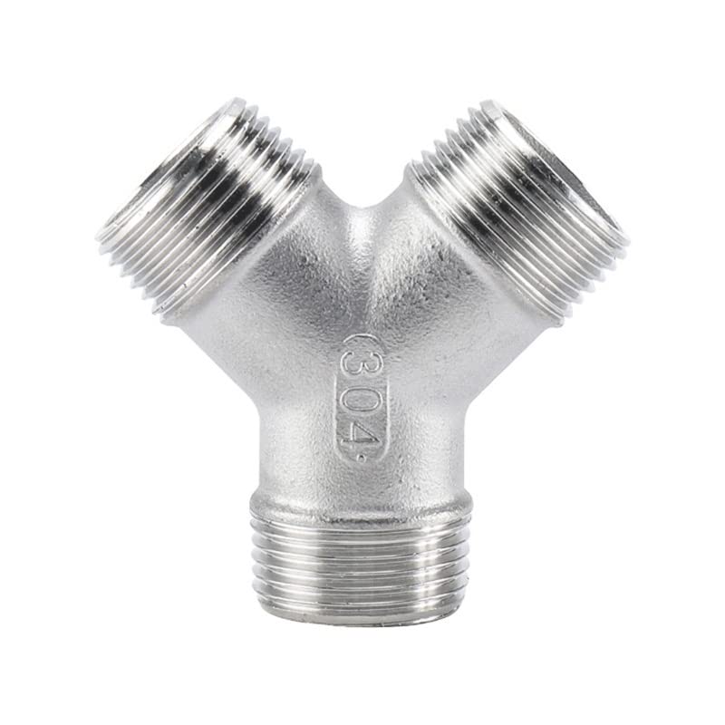 XIAOLIN Raccordo a T a 3 vie con filettatura maschio/femmina/maschio 1PC 1/4 3/8 1/2 3/4 1 2 BSP filettato SS304 acciaio inossidabile multifunzione (Color : 9, Size : 3/8