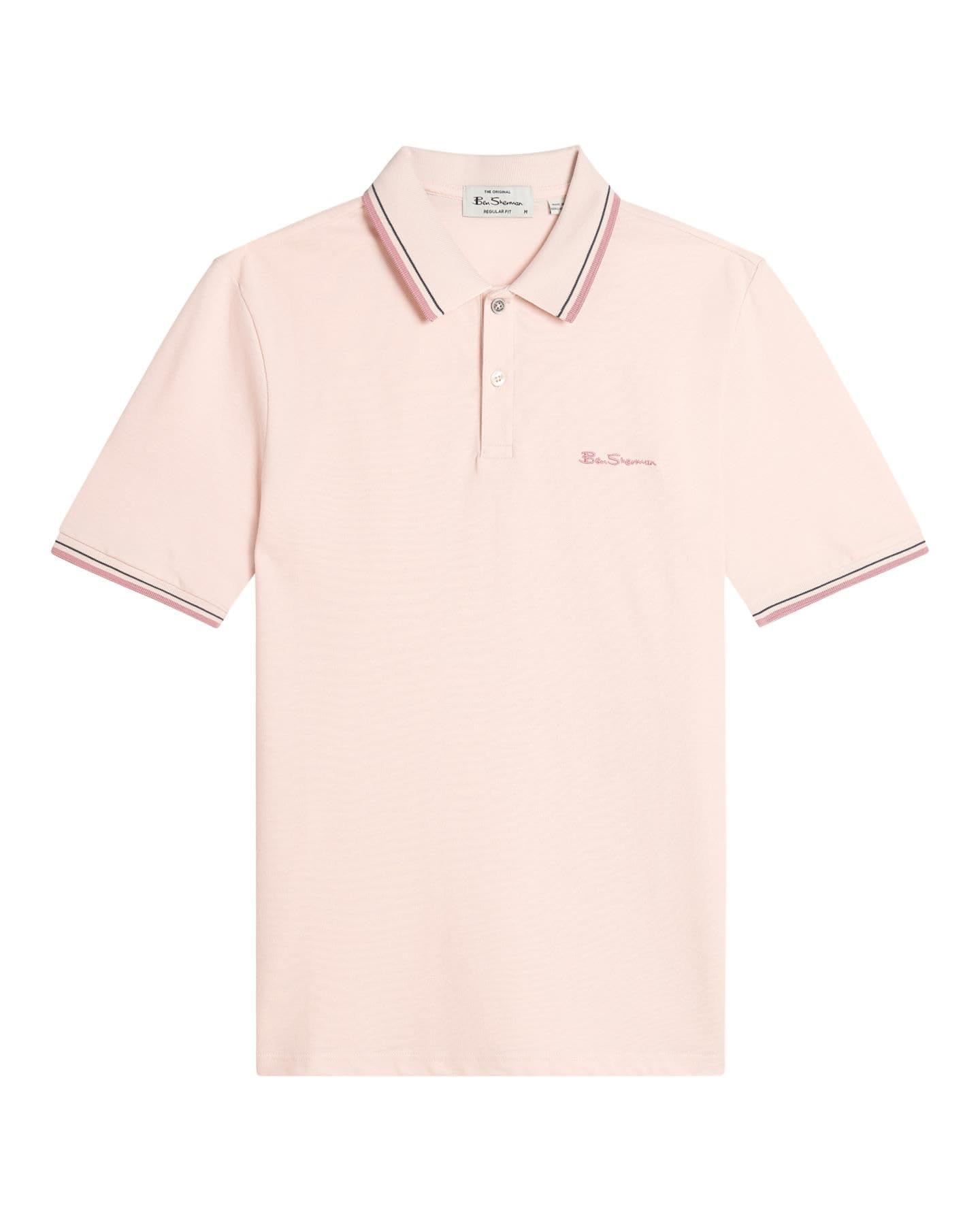 Ben Sherman Men's Blush Pink Signature Pique Polo For In 3XL