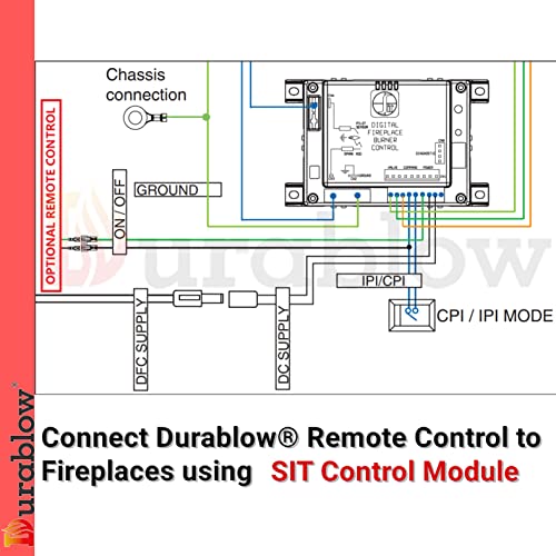 Durablow TR1003 On/Off Gas Fire Fireplace Remote Control Kit + Thermostat + Timer with LCD Screen for Millivolt Valve, IPI Module, Replaces Wall Switch | Thermostat Control Module