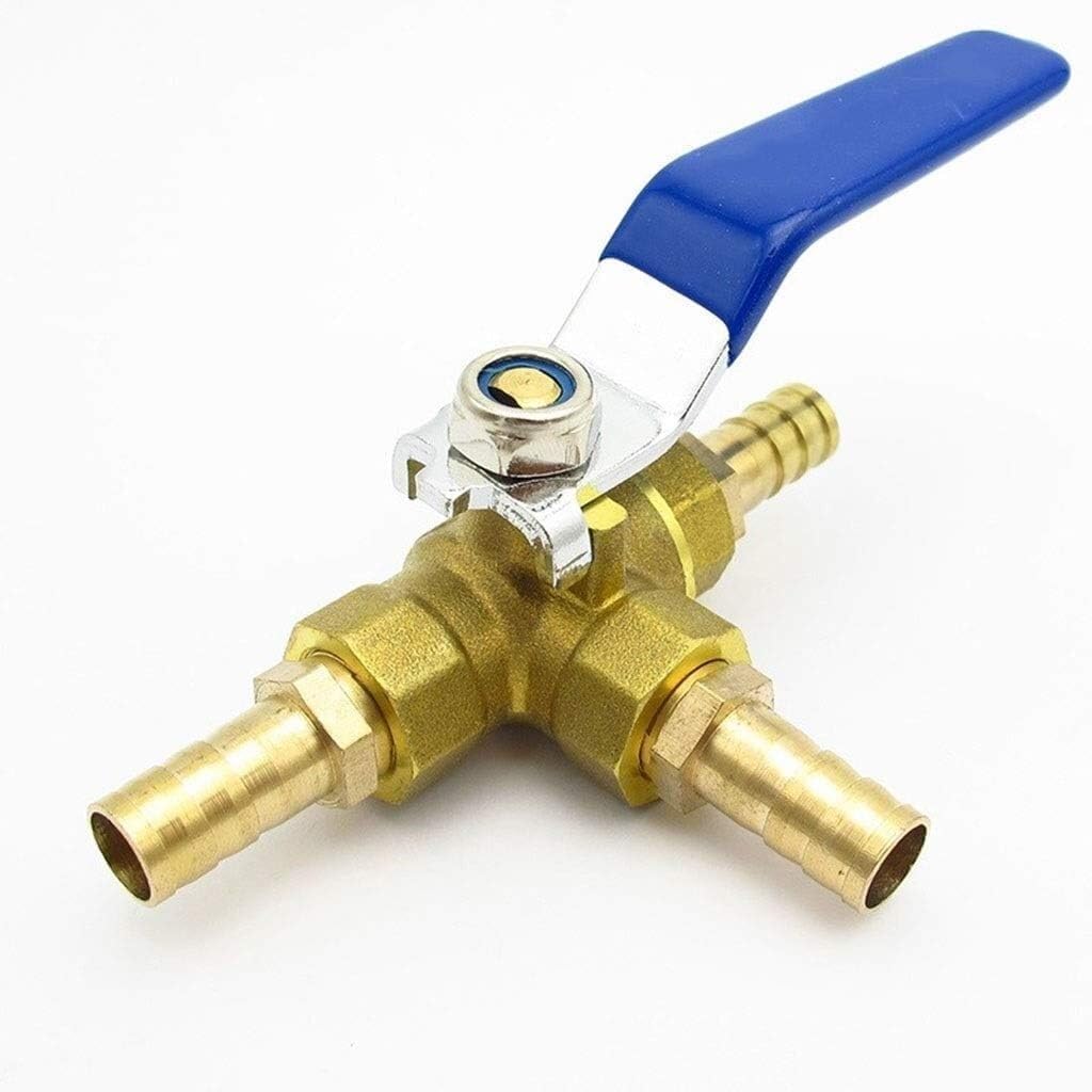 lever ball valves,ball valve,1pcs 4 6 8 10 12 14 16 19mm Hose Barb Full Port L-Port Three Way Connector,Pipeline Control Switch for Water Oil Air Gas (Color:Hose Barb,Size:14mm OD) (Color ( Color : 19