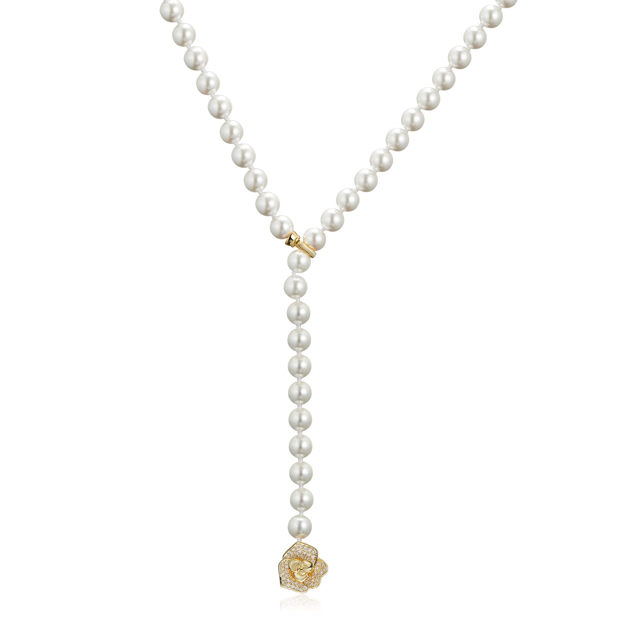 IDOKAWA Long Layered Pearl Necklaces for Women, Vintage Statement Jewelry