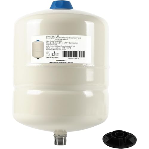 EFIELD Water Heater Expansion Tank, 2.1 Gallon, 3/4 in MNPT Connection, Thermal Pressure Protection, Safe for Potable Water,(TANK001)