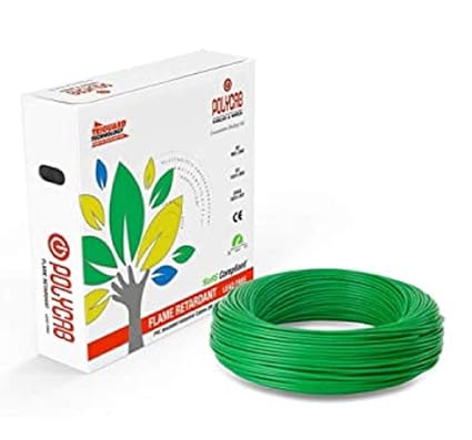 PVC Insulated Single Core Flexible Copper Wires and Cables for Domestic/Industrial Electric | Home Electric Wire | 90 Mtr | Electrical Wire | (Polycab-1mm-Green)