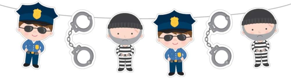 Amazon Com 5 Tall Cops And Robbers Garland Cops And Robbers Banner Cops And Robbers Birthday Party Home Kitchen