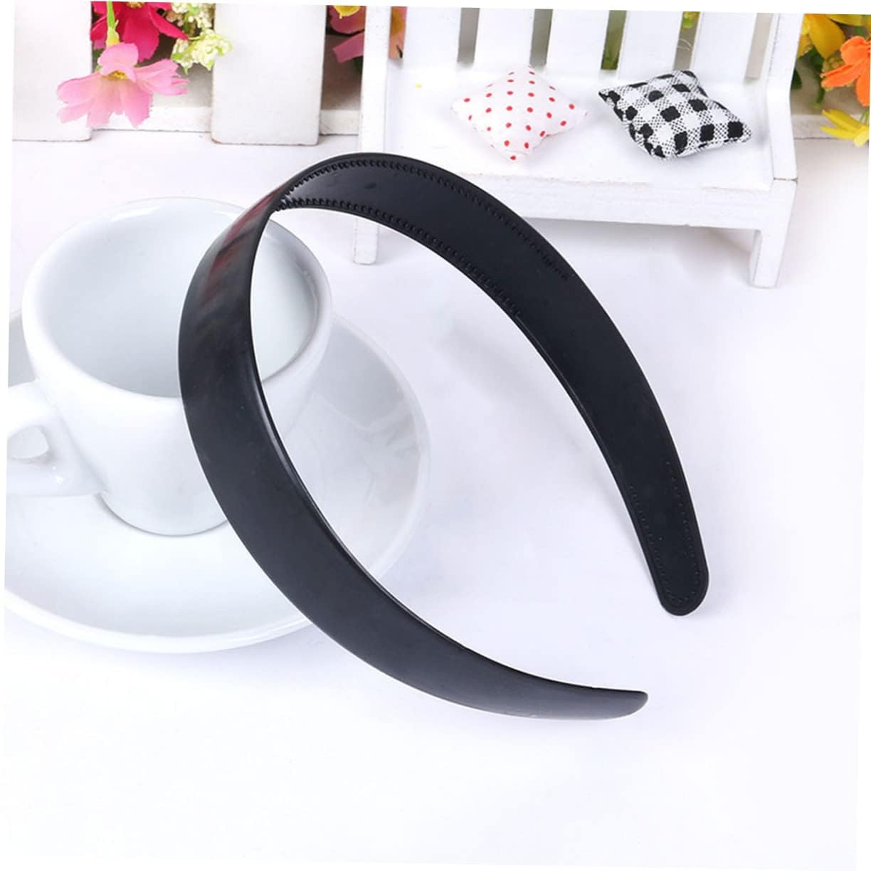 AJ Fashion Black Plain Thick Craft Plastic Hairbands with Teeth DIY Head band for Girls & Women/Plain Black Hair Band (2) (B0CQWJBGJ2) Amazon Price History, Amazon Price Tracker