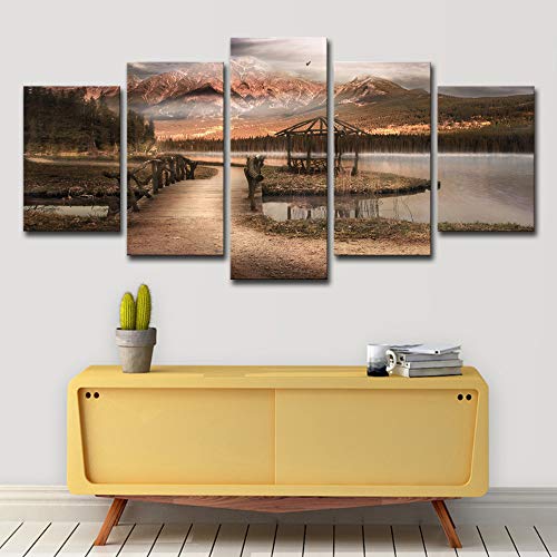 5 Banshan Lake Bridge Pintura al óleo Moderno Arte de pared Foto...
