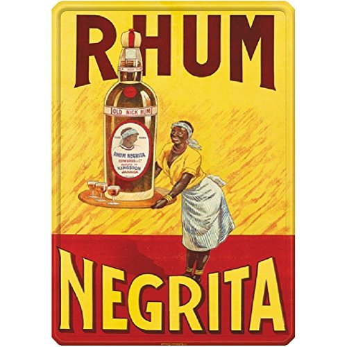 Éditions Clouet 56057 - Grande Plaque métal 30x40 cm Rhum Negrita - Serveuse