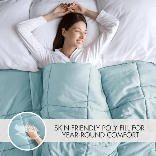 Madison Park Winfield Down Alternative Comforter, King/Cal King, Teal by Madison Park - Used condition - Image 4