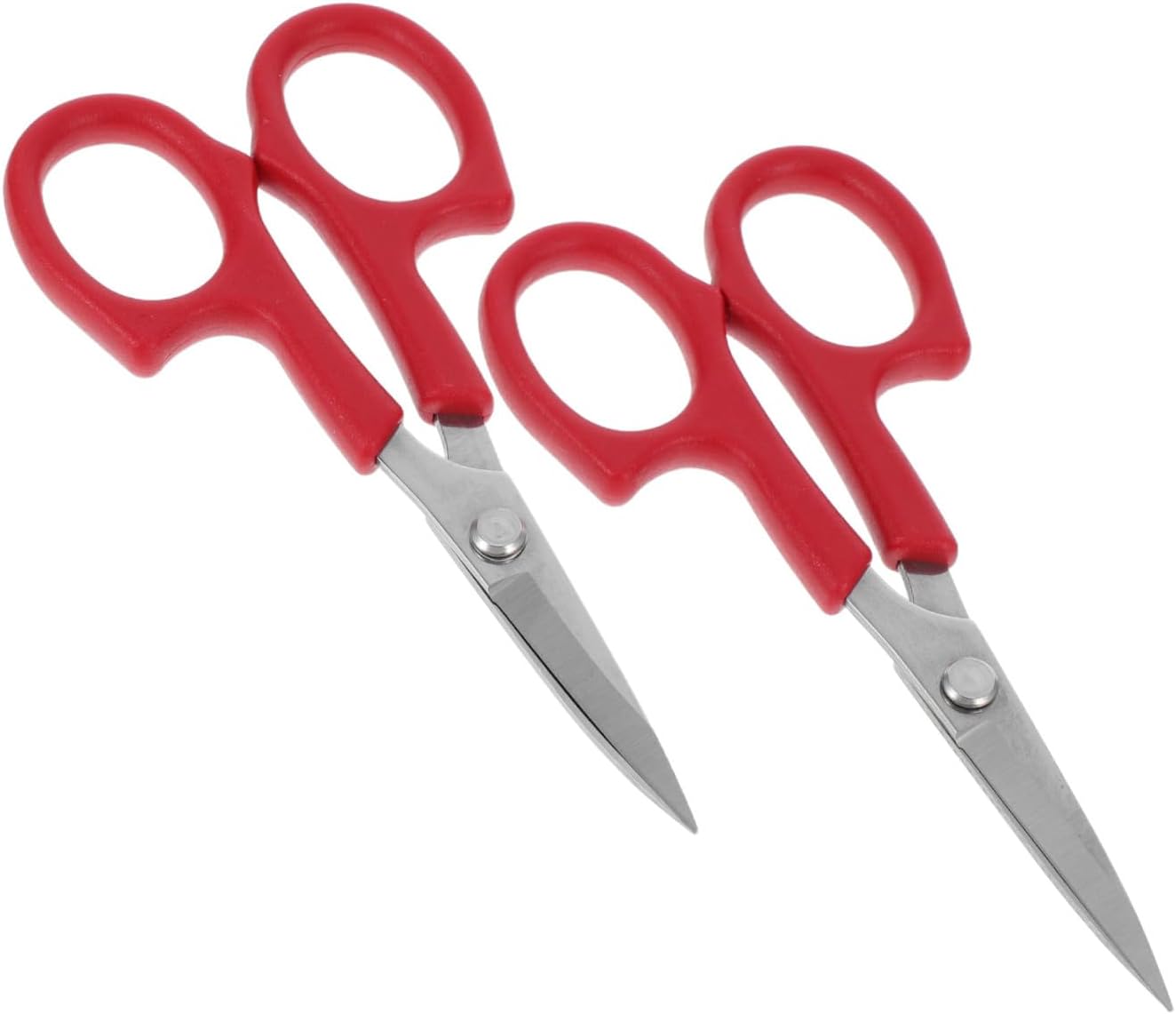 FRCOLOR 2Pcs Stainless Steel Eyebrow and Beard Grooming Scissors Lightweight Portable Beauty Tool with Curved and Straight Blades for Precise Facial Hair Trimming